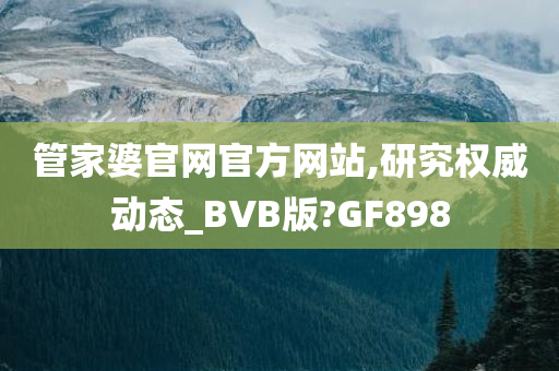 管家婆官网官方网站,研究权威动态_BVB版?GF898