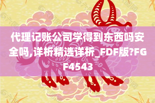 代理记账公司学得到东西吗安全吗,详析精选详析_FDF版?FGF4543