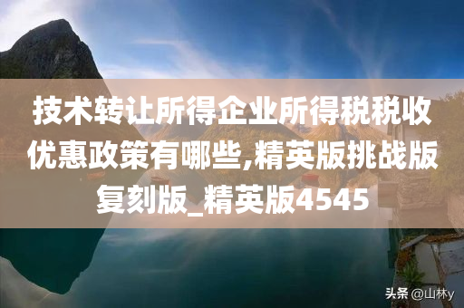 技术转让所得企业所得税税收优惠政策有哪些,精英版挑战版复刻版_精英版4545