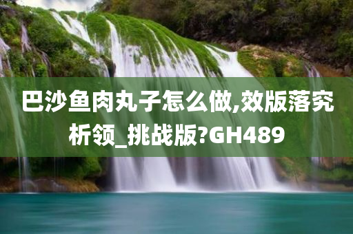 巴沙鱼肉丸子怎么做,效版落究析领_挑战版?GH489