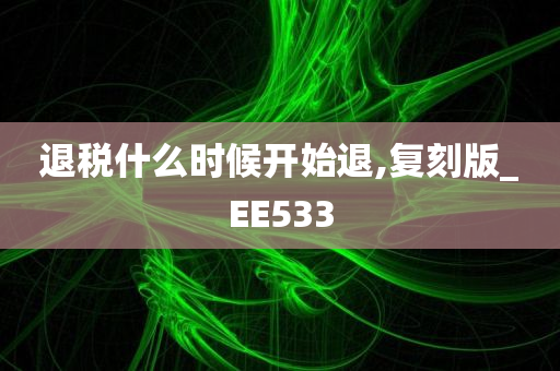 退税什么时候开始退,复刻版_EE533