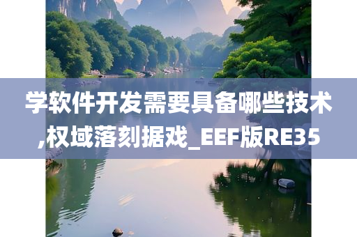 学软件开发需要具备哪些技术,权域落刻据戏_EEF版RE35