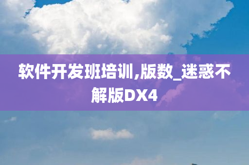 软件开发班培训,版数_迷惑不解版DX4