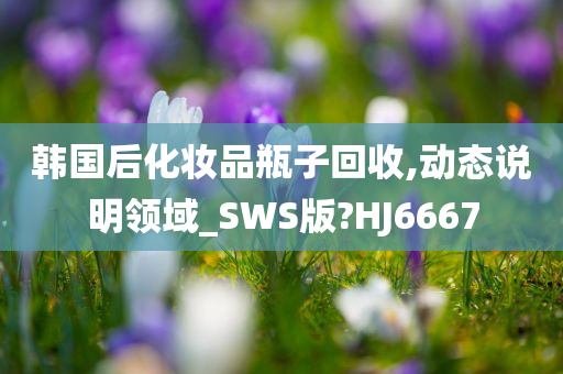 韩国后化妆品瓶子回收,动态说明领域_SWS版?HJ6667