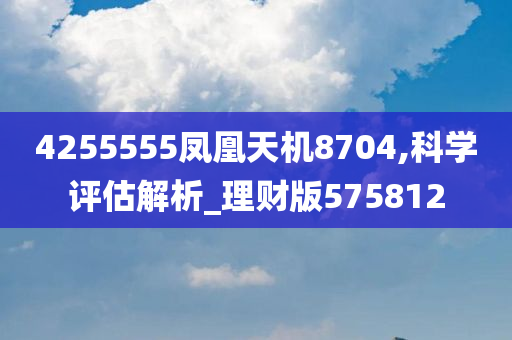 4255555凤凰天机8704,科学评估解析_理财版575812