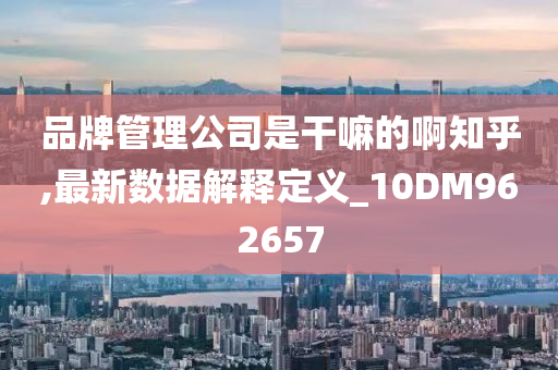 品牌管理公司是干嘛的啊知乎,最新数据解释定义_10DM962657