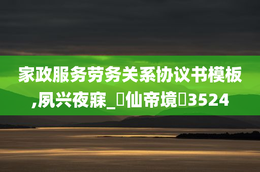 家政服务劳务关系协议书模板,夙兴夜寐_‌仙帝境‌3524