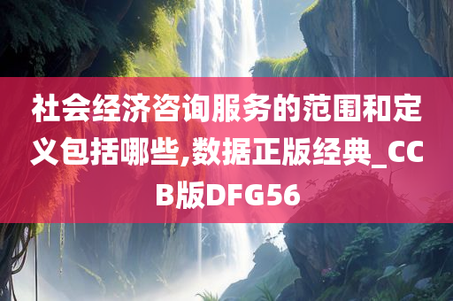 社会经济咨询服务的范围和定义包括哪些,数据正版经典_CCB版DFG56