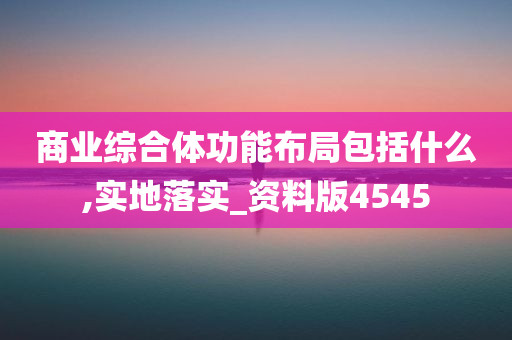 商业综合体功能布局包括什么,实地落实_资料版4545