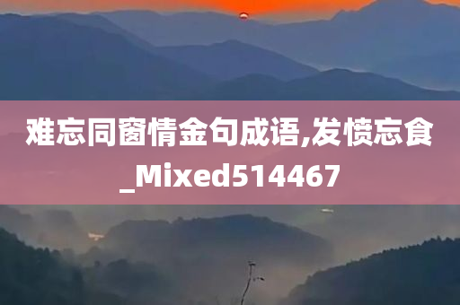 难忘同窗情金句成语,发愤忘食_Mixed514467