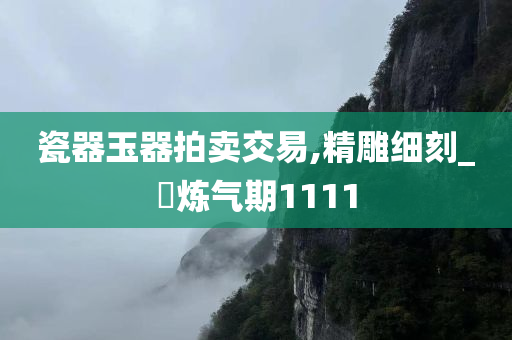 瓷器玉器拍卖交易,精雕细刻_‌炼气期1111