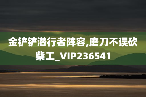 金铲铲潜行者阵容,磨刀不误砍柴工_VIP236541