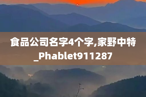 食品公司名字4个字,家野中特_Phablet911287