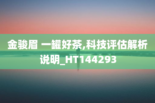 金骏眉 一罐好茶,科技评估解析说明_HT144293