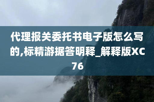 代理报关委托书电子版怎么写的,标精游据答明释_解释版XC76