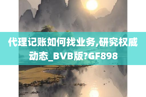 代理记账如何找业务,研究权威动态_BVB版?GF898