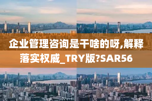 企业管理咨询是干啥的呀,解释落实权威_TRY版?SAR56