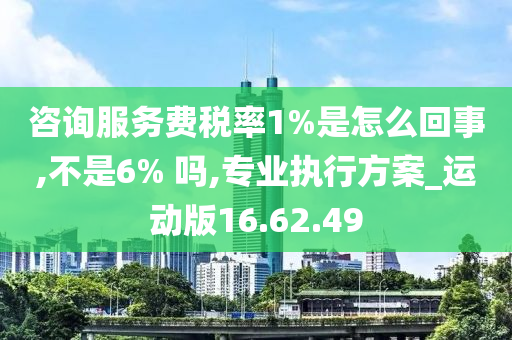 咨询服务费税率1%是怎么回事,不是6% 吗,专业执行方案_运动版16.62.49