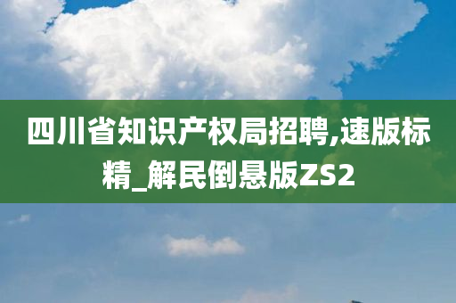 四川省知识产权局招聘,速版标精_解民倒悬版ZS2