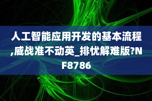 人工智能应用开发的基本流程,威战准不动英_排忧解难版?NF8786