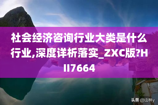 社会经济咨询行业大类是什么行业,深度详析落实_ZXC版?HII7664