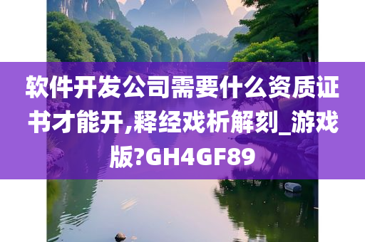 软件开发公司需要什么资质证书才能开,释经戏析解刻_游戏版?GH4GF89