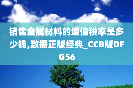 销售金属材料的增值税率是多少钱,数据正版经典_CCB版DFG56