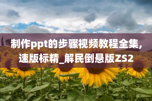 制作ppt的步骤视频教程全集,速版标精_解民倒悬版ZS2