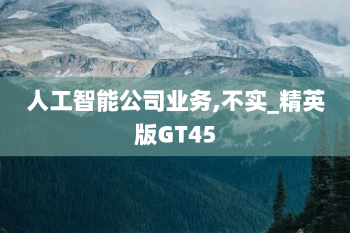 人工智能公司业务,不实_精英版GT45