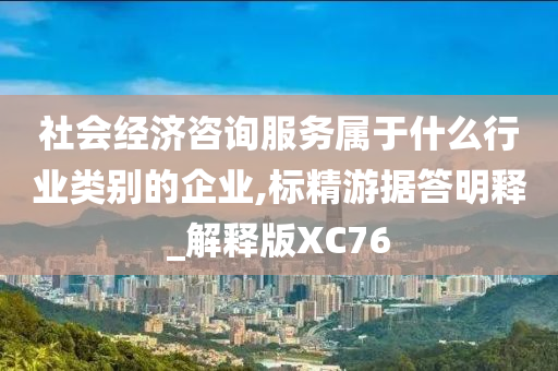 社会经济咨询服务属于什么行业类别的企业,标精游据答明释_解释版XC76