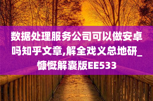 数据处理服务公司可以做安卓吗知乎文章,解全戏义总地研_慷慨解囊版EE533