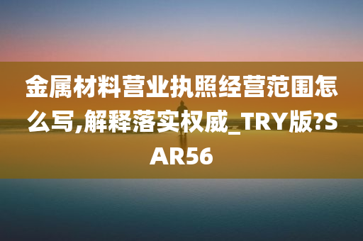 金属材料营业执照经营范围怎么写,解释落实权威_TRY版?SAR56