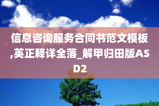 信息咨询服务合同书范文模板,英正释详全落_解甲归田版ASD2