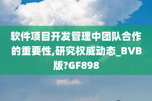 软件项目开发管理中团队合作的重要性,研究权威动态_BVB版?GF898