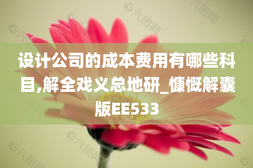 设计公司的成本费用有哪些科目,解全戏义总地研_慷慨解囊版EE533