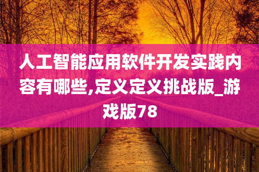 人工智能应用软件开发实践内容有哪些,定义定义挑战版_游戏版78