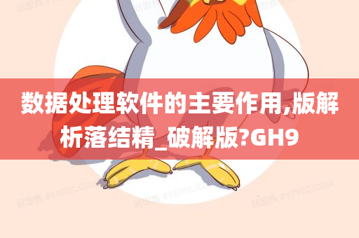 数据处理软件的主要作用,版解析落结精_破解版?GH9