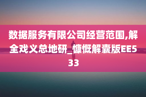 数据服务有限公司经营范围,解全戏义总地研_慷慨解囊版EE533