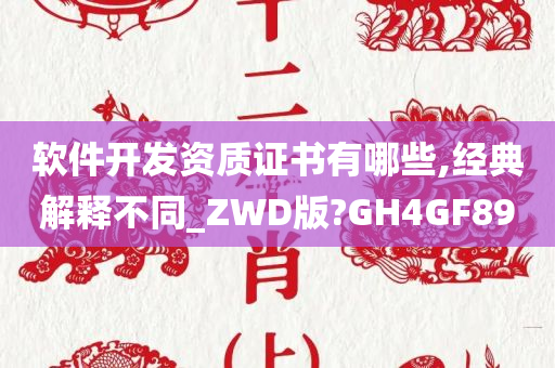 软件开发资质证书有哪些,经典解释不同_ZWD版?GH4GF89