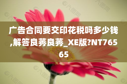 广告合同要交印花税吗多少钱,解答良莠良莠_XE版?NT76565