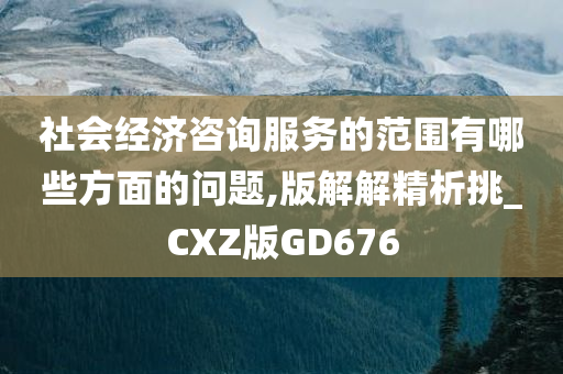 社会经济咨询服务的范围有哪些方面的问题,版解解精析挑_CXZ版GD676