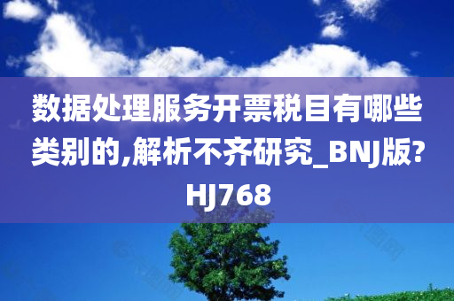 数据处理服务开票税目有哪些类别的,解析不齐研究_BNJ版?HJ768