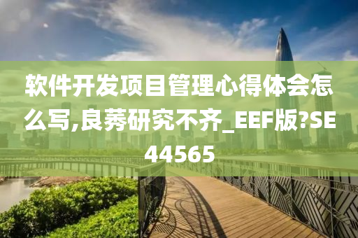 软件开发项目管理心得体会怎么写,良莠研究不齐_EEF版?SE44565