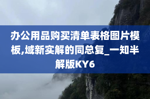 办公用品购买清单表格图片模板,域新实解的同总复_一知半解版KY6