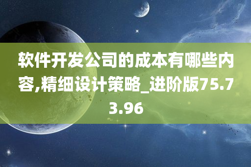 软件开发公司的成本有哪些内容,精细设计策略_进阶版75.73.96