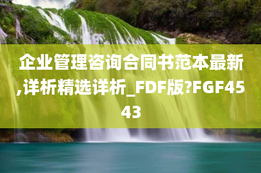 企业管理咨询合同书范本最新,详析精选详析_FDF版?FGF4543