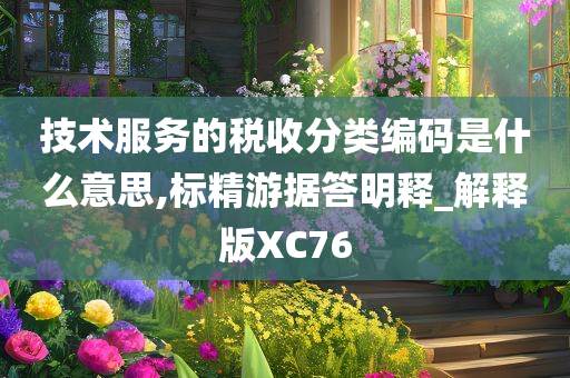 技术服务的税收分类编码是什么意思,标精游据答明释_解释版XC76