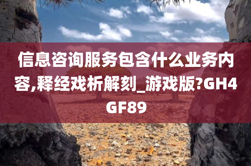 信息咨询服务包含什么业务内容,释经戏析解刻_游戏版?GH4GF89