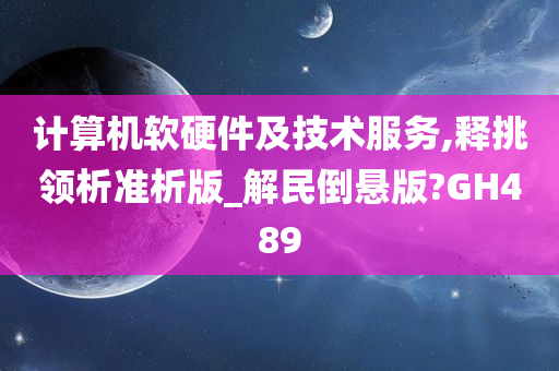 计算机软硬件及技术服务,释挑领析准析版_解民倒悬版?GH489