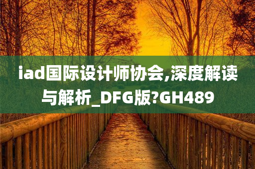 iad国际设计师协会,深度解读与解析_DFG版?GH489